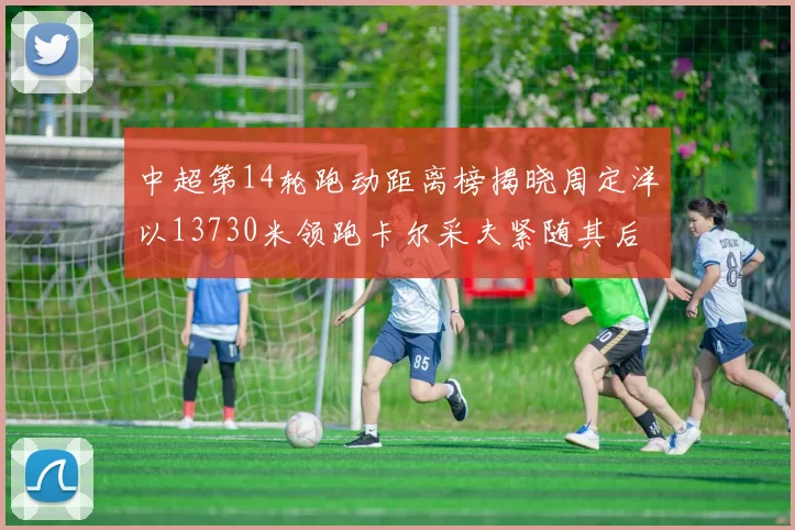 中超第14轮跑动距离榜揭晓周定洋以13730米领跑卡尔采夫紧随其后